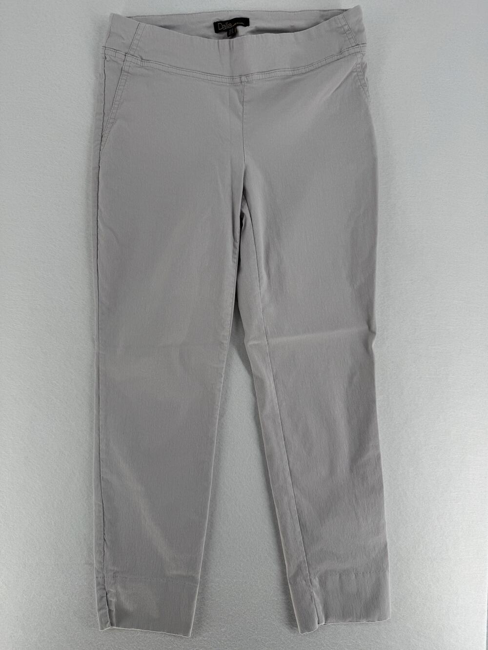Dalia Womens Size 4 Gray Pull On Pants Stretch Slim Leg Career Trousers